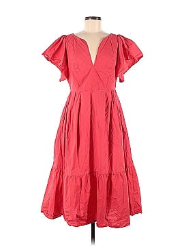 Marissa Webb Collective Red V-Neck Midi Dress (view 1)