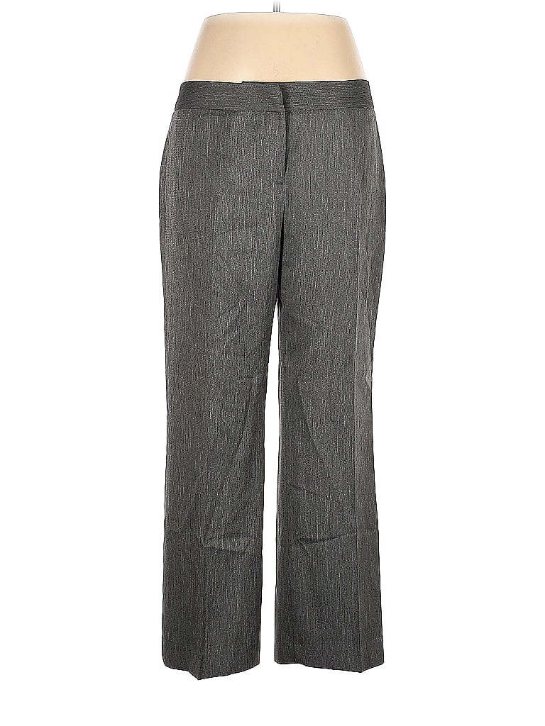 Unbranded 100% Polyester Houndstooth Tweed Chevron-herringbone Gray Dress Pants Size 16 - photo 1