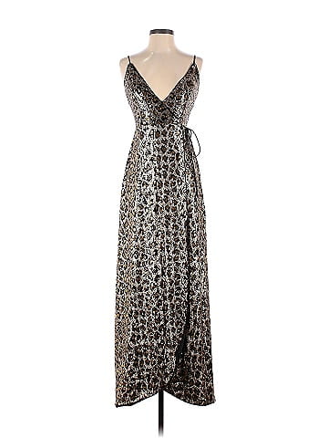 Aidan by Aidan Mattox 100 Polyester Silver Leopard Sequin Wrap