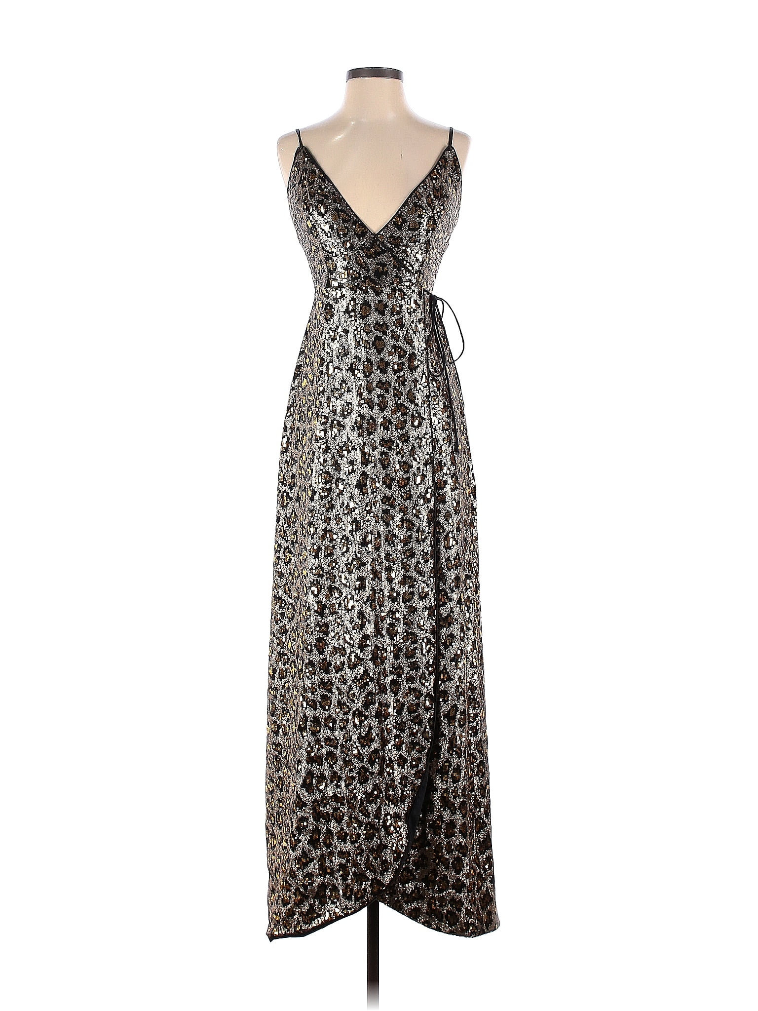 Aidan by Aidan Mattox 100 Polyester Silver Leopard Sequin Wrap