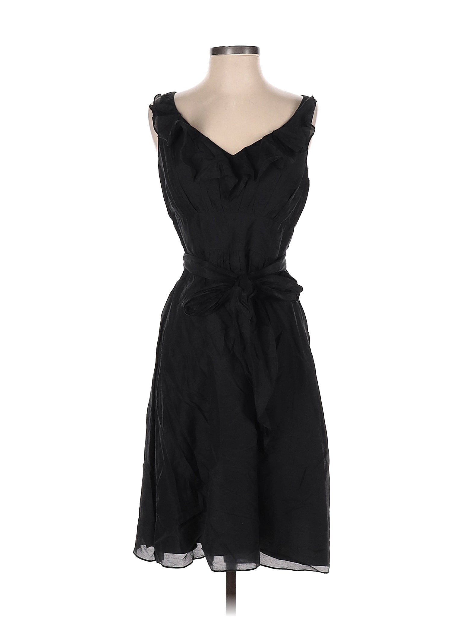 White House Black Market Solid Black Casual Dress Size 4 76 off