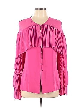 Prabal Gurung Collective Pink Pleated Sleeve Blouse (view 1)