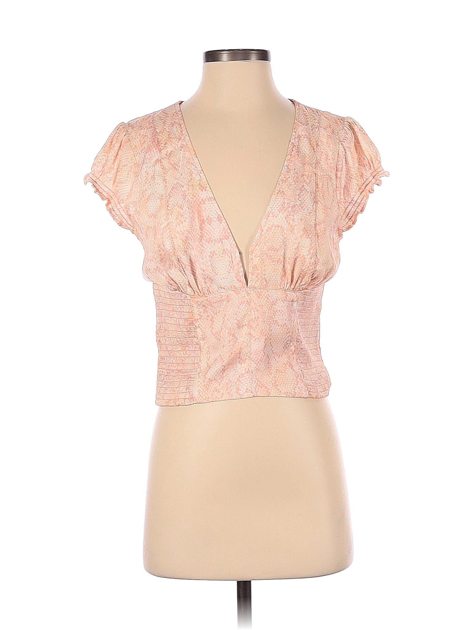 Free People 100% Polyester Pink Short Sleeve Blouse Size S - 68% off ...