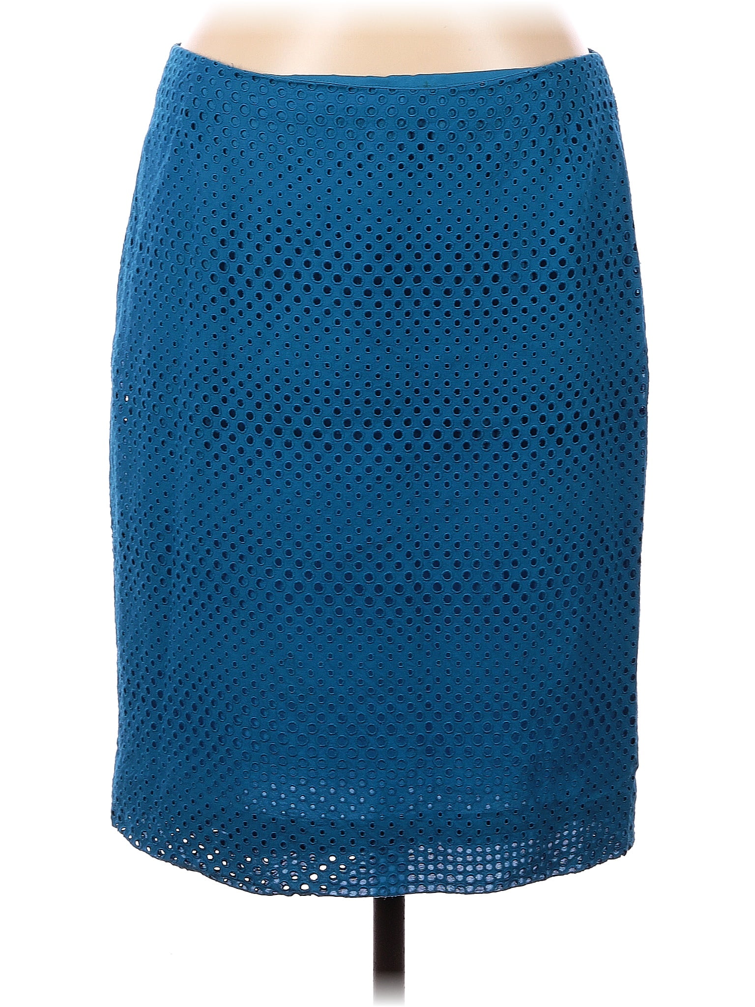 Akris Punto 100 Baumwolle Solid Blue Formal Skirt Size 8 85 off