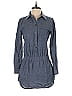 Thakoon Collective Gray Chambray Shirt Collar Romper Size 4 - photo 1