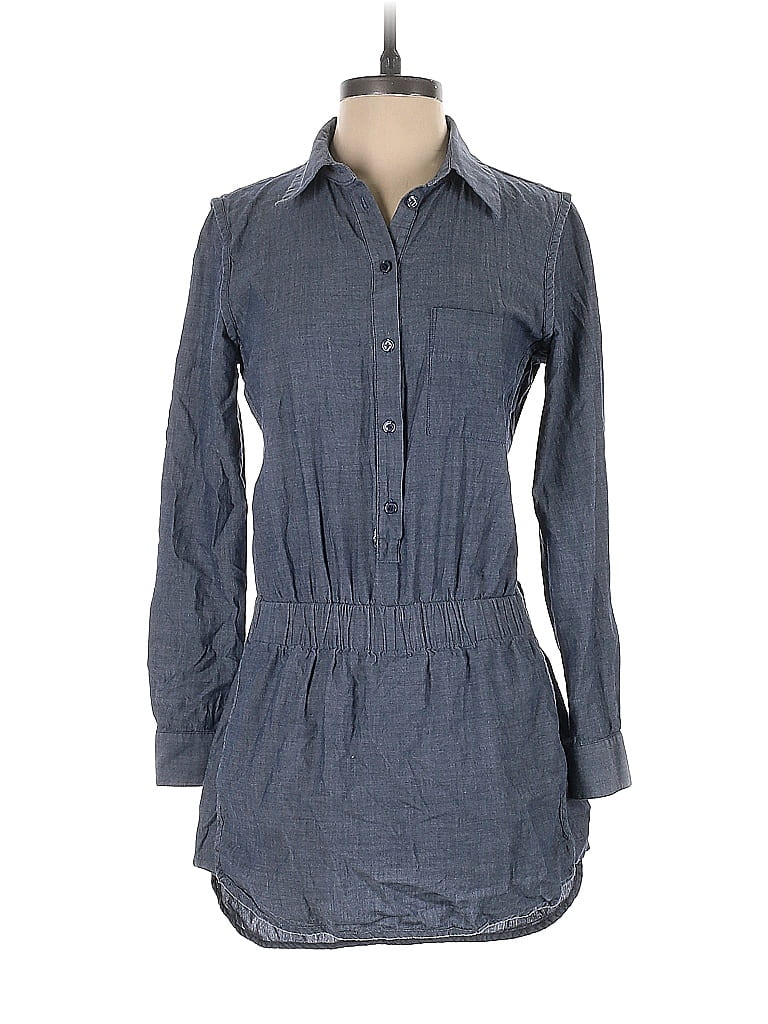 Thakoon Collective Gray Chambray Shirt Collar Romper Size 4 - photo 1