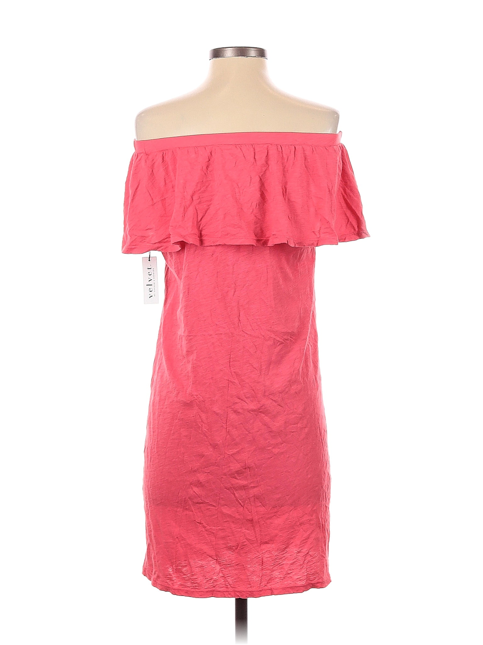 Velvet by Graham & Spencer 100% Cotton Solid Pink Casual Dress Size XS -  83% off