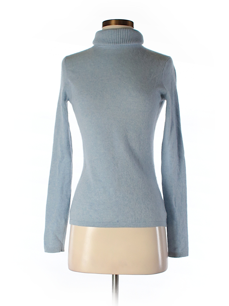 Lord & Taylor 100% Cashmere Solid Light Blue Turtleneck Sweater Size XS ...