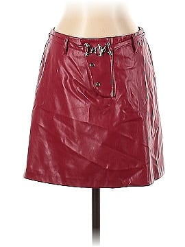 Saunders Collective Red Faux Leather Skirt (view 1)