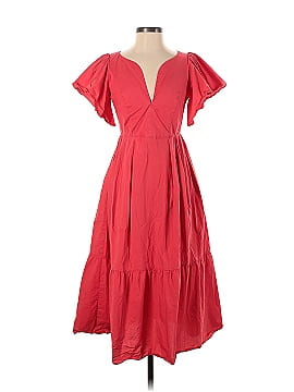 Marissa Webb Collective Red V-Neck Midi Dress (view 1)