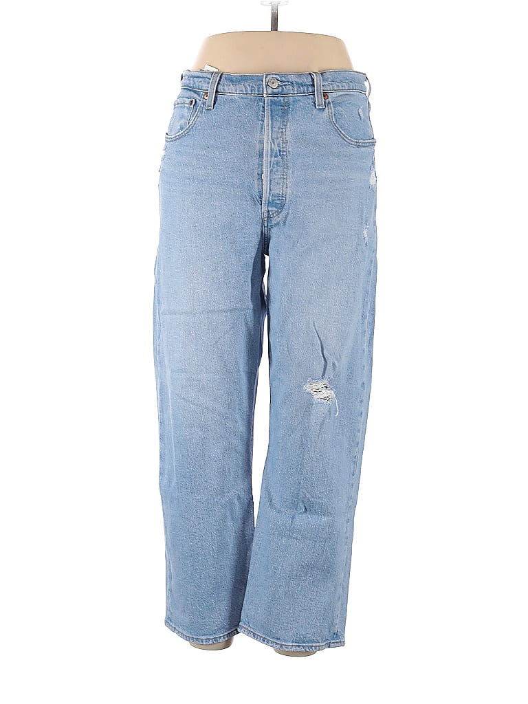 Levi's Solid Blue Jeans 33 Waist - 68% off | thredUP