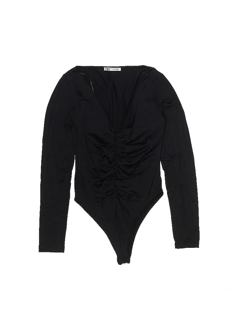 Zara Solid Black Bodysuit Size M 50 off thredUP