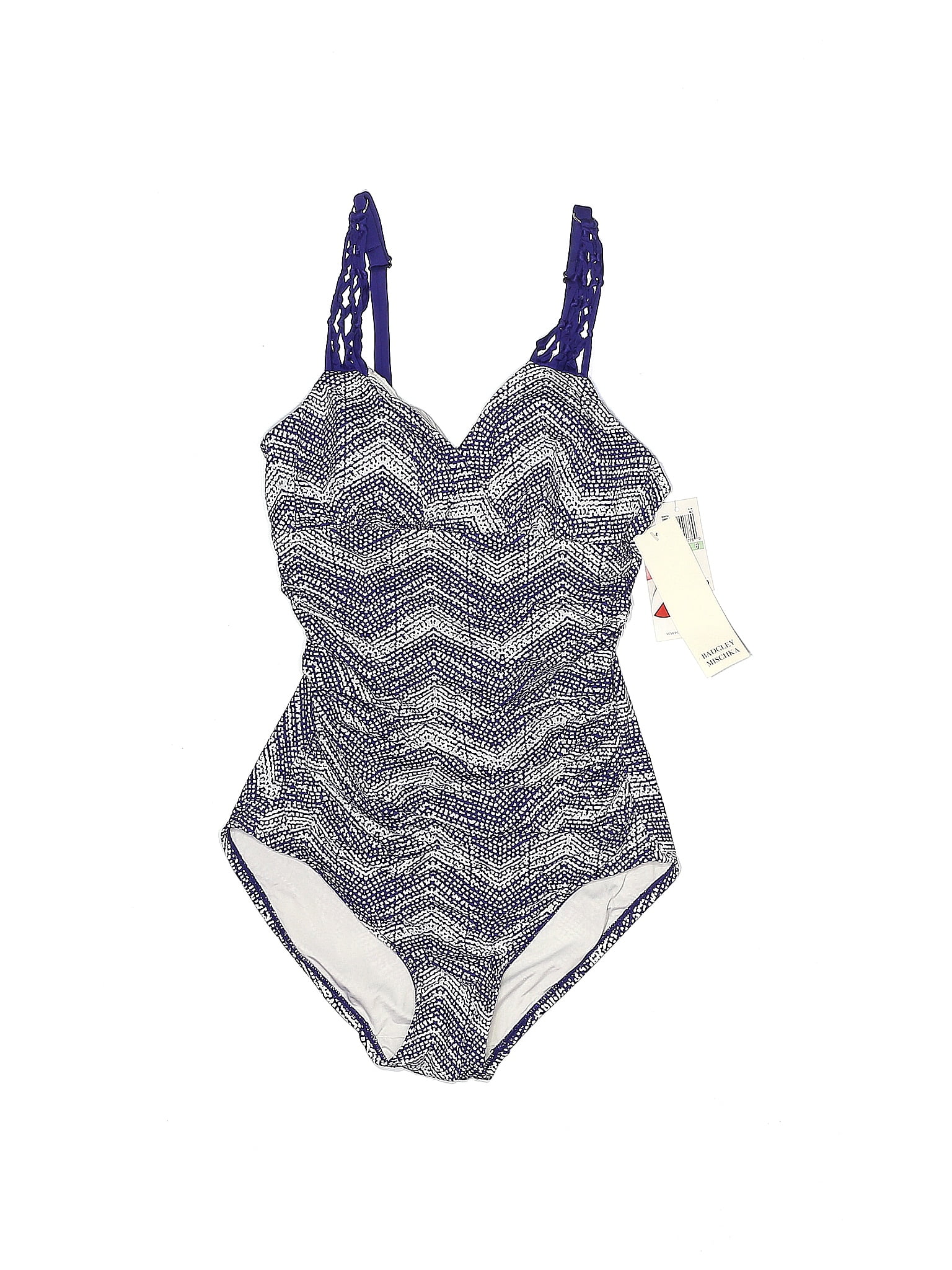 Badgley Mischka Chevron Herringbone Chevron Multi Color Gray One Piece