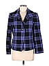 Evan Picone Plaid Checkered-gingham Blue Purple Blazer Size 6 - photo 1