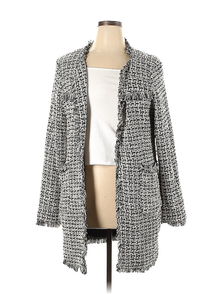 Laundry by Shelli Segal Houndstooth Gray Jacket Size XL 82 off thredUP