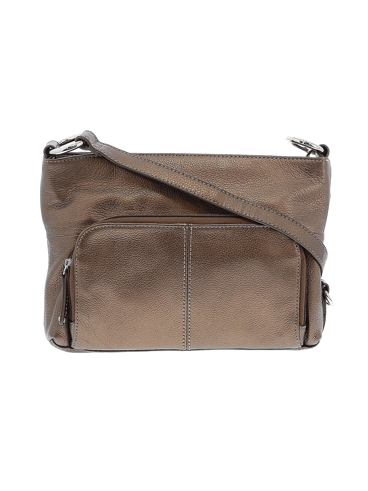 Tignanello Soft Glazed Leather Crossbody Bag w/Organizer 