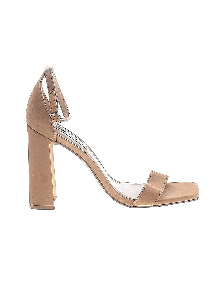 Steve Madden 100 Leather Solid Tan Brown Heels Size 8 72 off thredUP