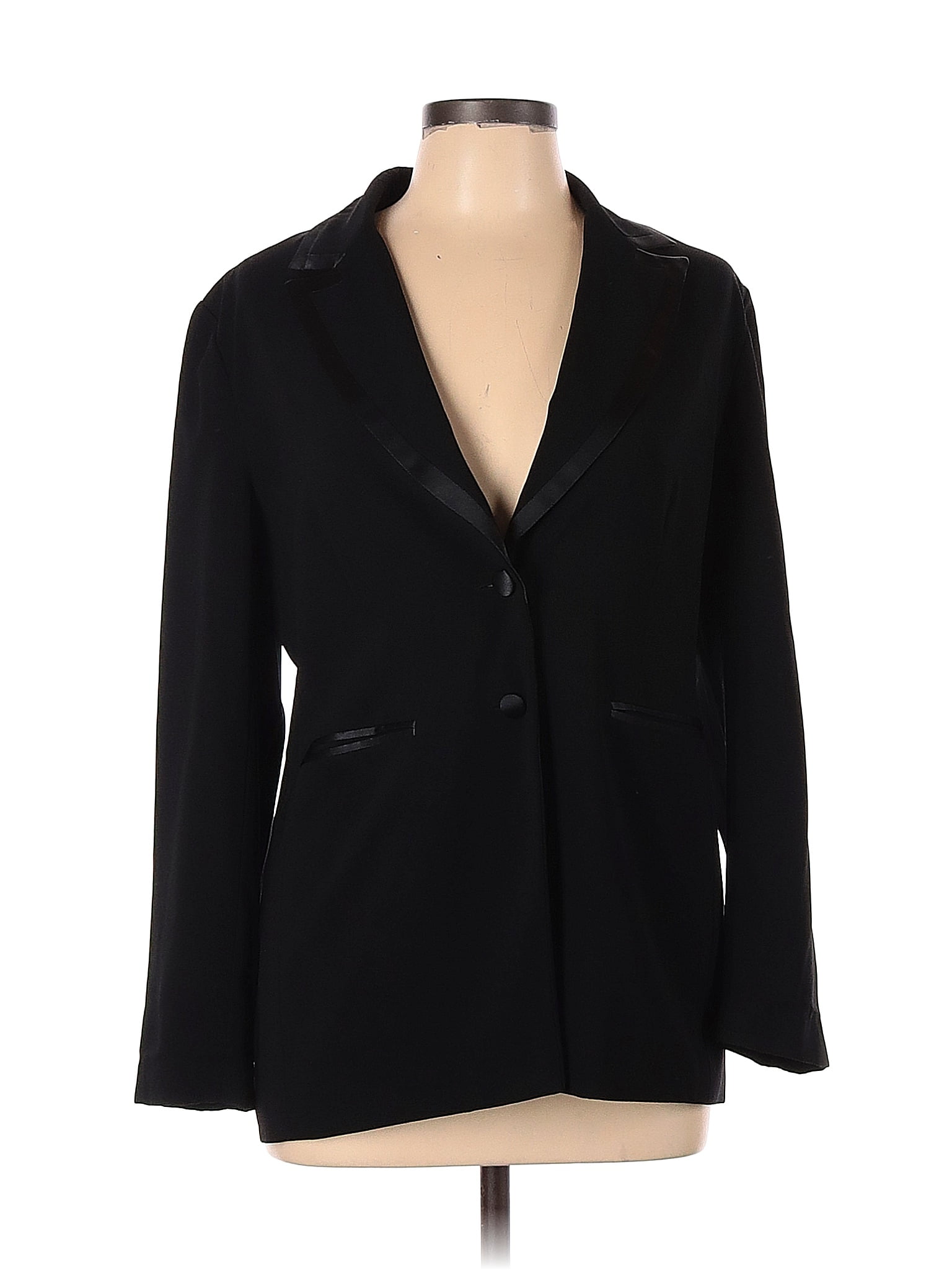 Talbots 100 Polyester Solid Black Blazer Size 12 79 Off Thredup