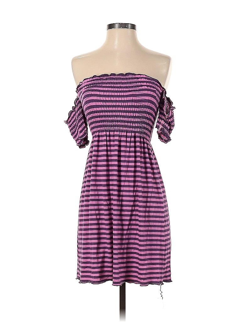 Blu Heaven Stripes Purple Casual Dress Size S - photo 1