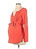 A Pea in the Pod Orange Red Long Sleeve Blouse Size S (Maternity) - photo 1