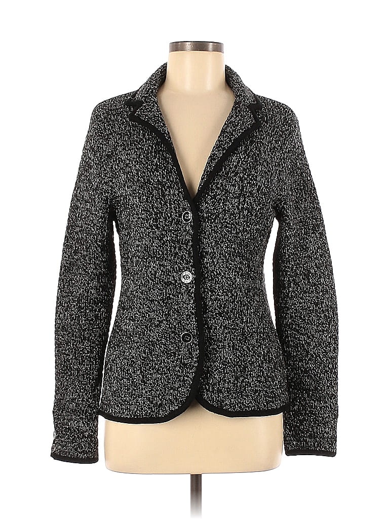Talbots 100% Merino Wool Black Gray Wool Blazer Size M (Petite) - 80% ...