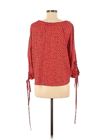 Derek Lam Collective Red Drawstring Balloon Blouse (view 2)