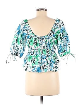 Peter Som Collective Floral Puff Sleeve Tie Top (view 2)