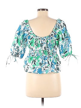 Peter Som Collective Floral Puff Sleeve Tie Top (view 2)