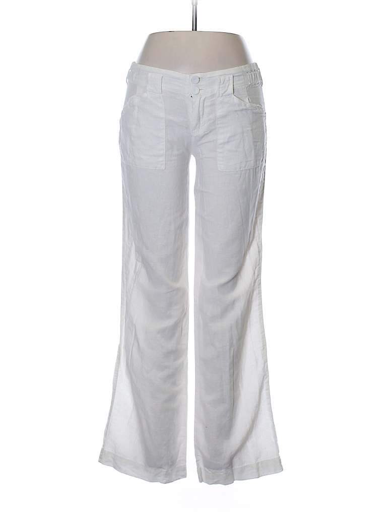 Converse Solid White Linen Pants Size 4 - 98% off | thredUP