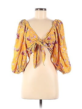 Chelsea And Walker Yellow Floral Crop Top (view 1)