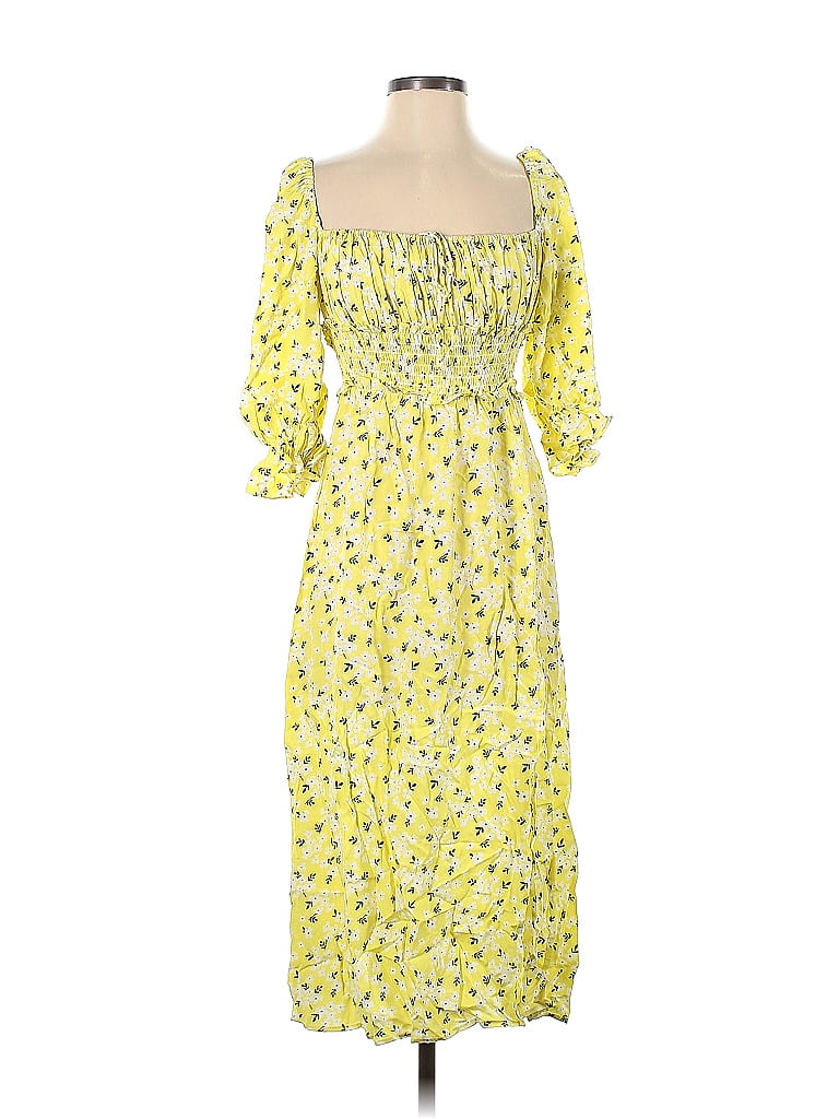 For Love & Lemons Floral Yellow Casual Dress Size S - 70% off | thredUP