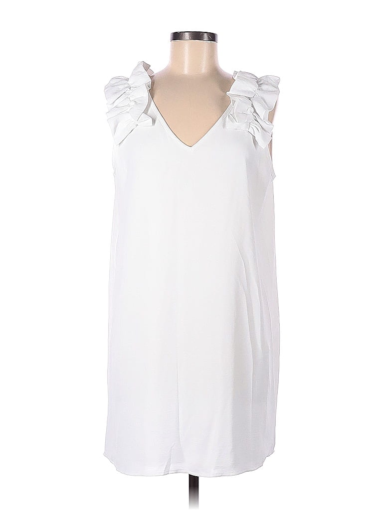 Versona 100% Polyester Solid White Casual Dress Size M - 59% off | thredUP