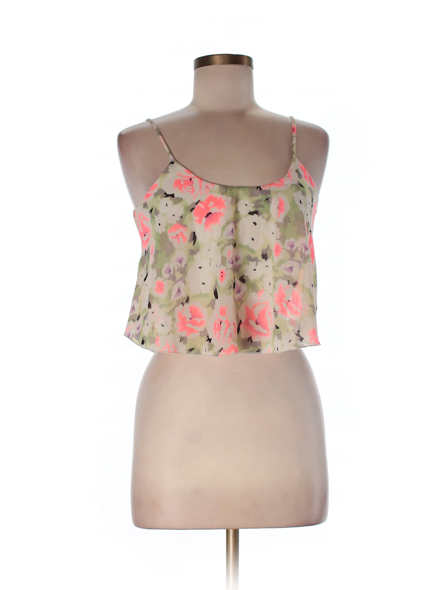 Charlotte Russe 100% Polyester Floral Wild Willow Sleeveless Blouse ...