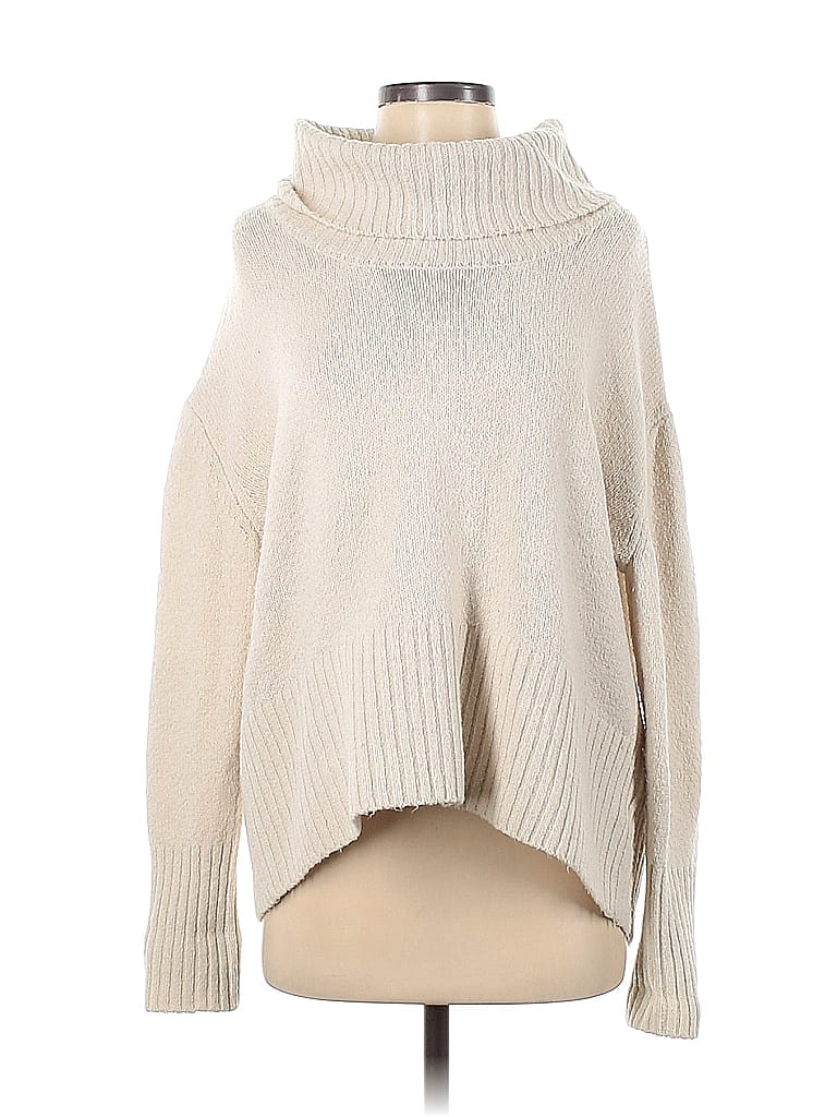 Rachel Zoe Solid Ivory Tan Turtleneck Sweater Size S - 78% off | thredUP