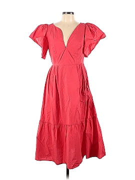 Marissa Webb Collective Red V-Neck Midi Dress (view 1)