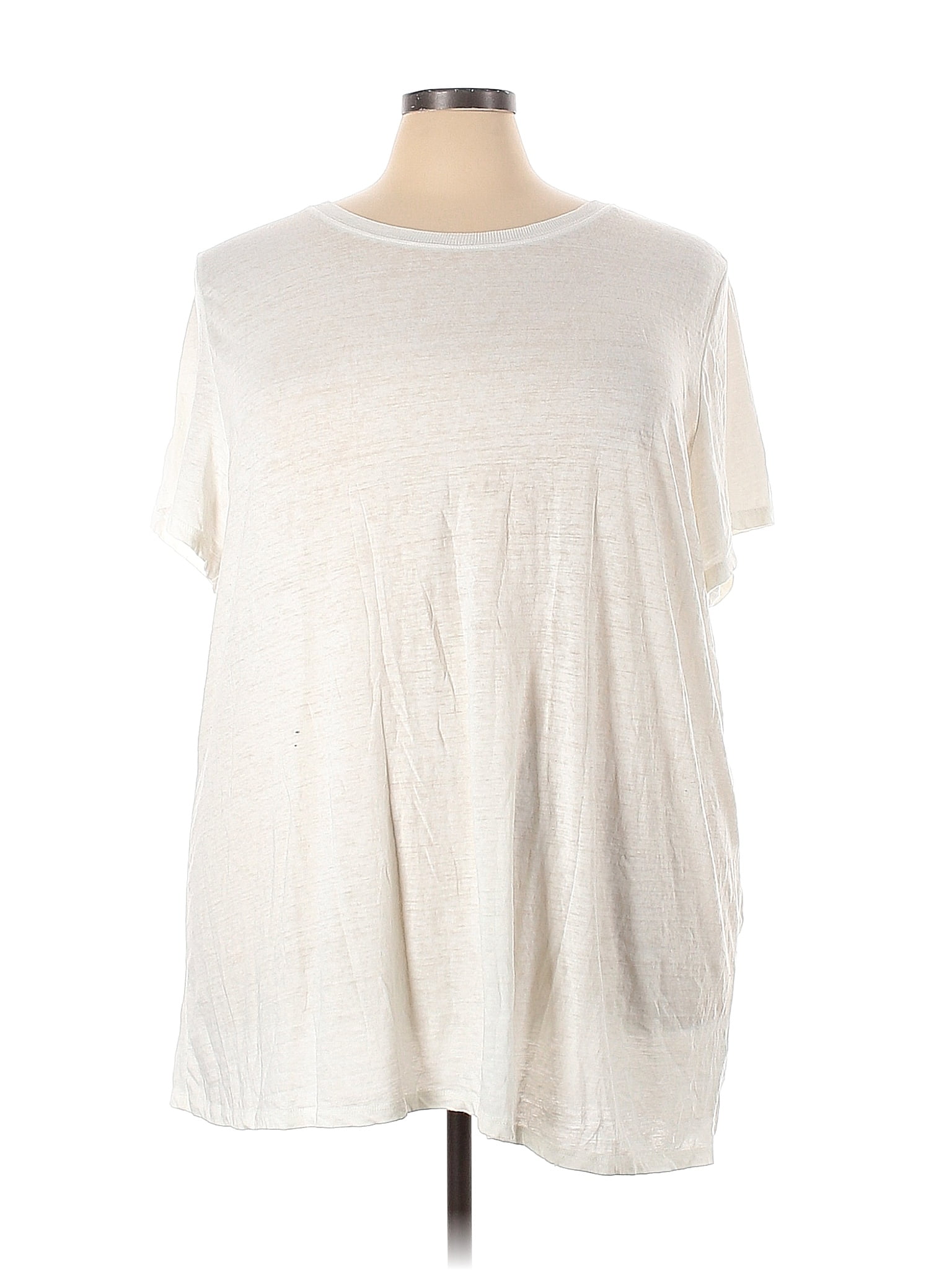 Torrid Solid White Ivory Short Sleeve T-Shirt Size 5X Plus (5) (Plus ...