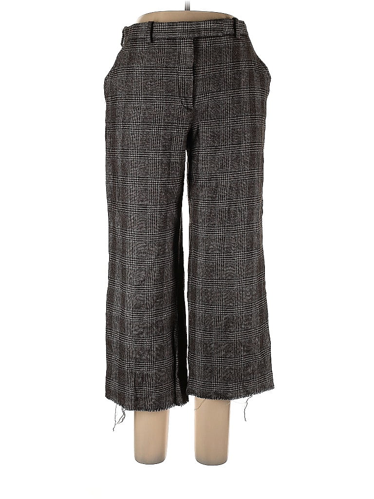 Armani Collezioni Houndstooth Grid Plaid Tweed Gray Cords Size 10 - photo 1