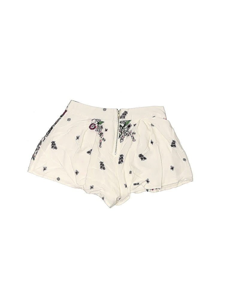 Discovery Clothing Tortoise Floral Motif Acid Wash Print Floral Hearts Stars Graphic Polka Dots Animal Print Paint Splatter Print Ivory Shorts Size S - photo 1