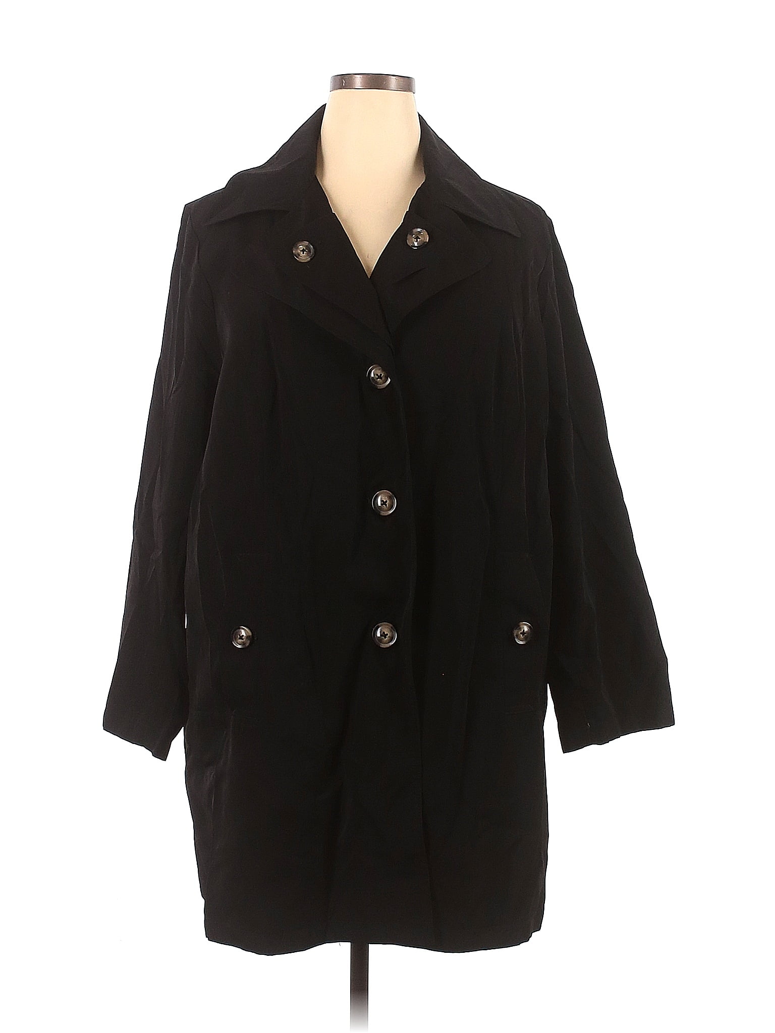 London Fog 100% Polyester Black Coat Size 2X (Plus) - 67% off | thredUP