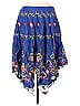 Magic Floral Motif Paisley Baroque Print Batik Blue Casual Skirt Size M - photo 1