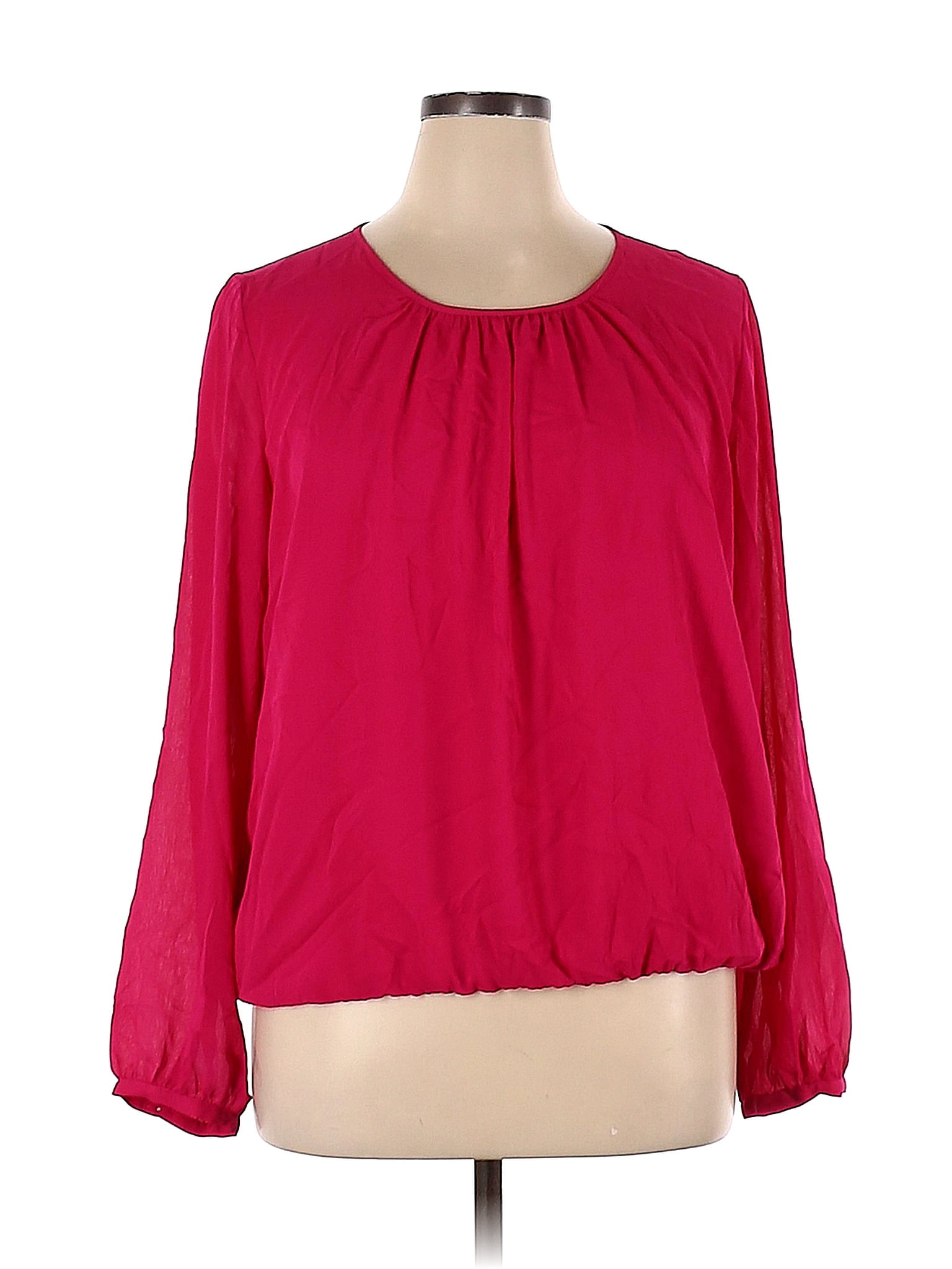 Tommy Hilfiger 100% Polyester Pink Long Sleeve Blouse Size XL - 77% off ...