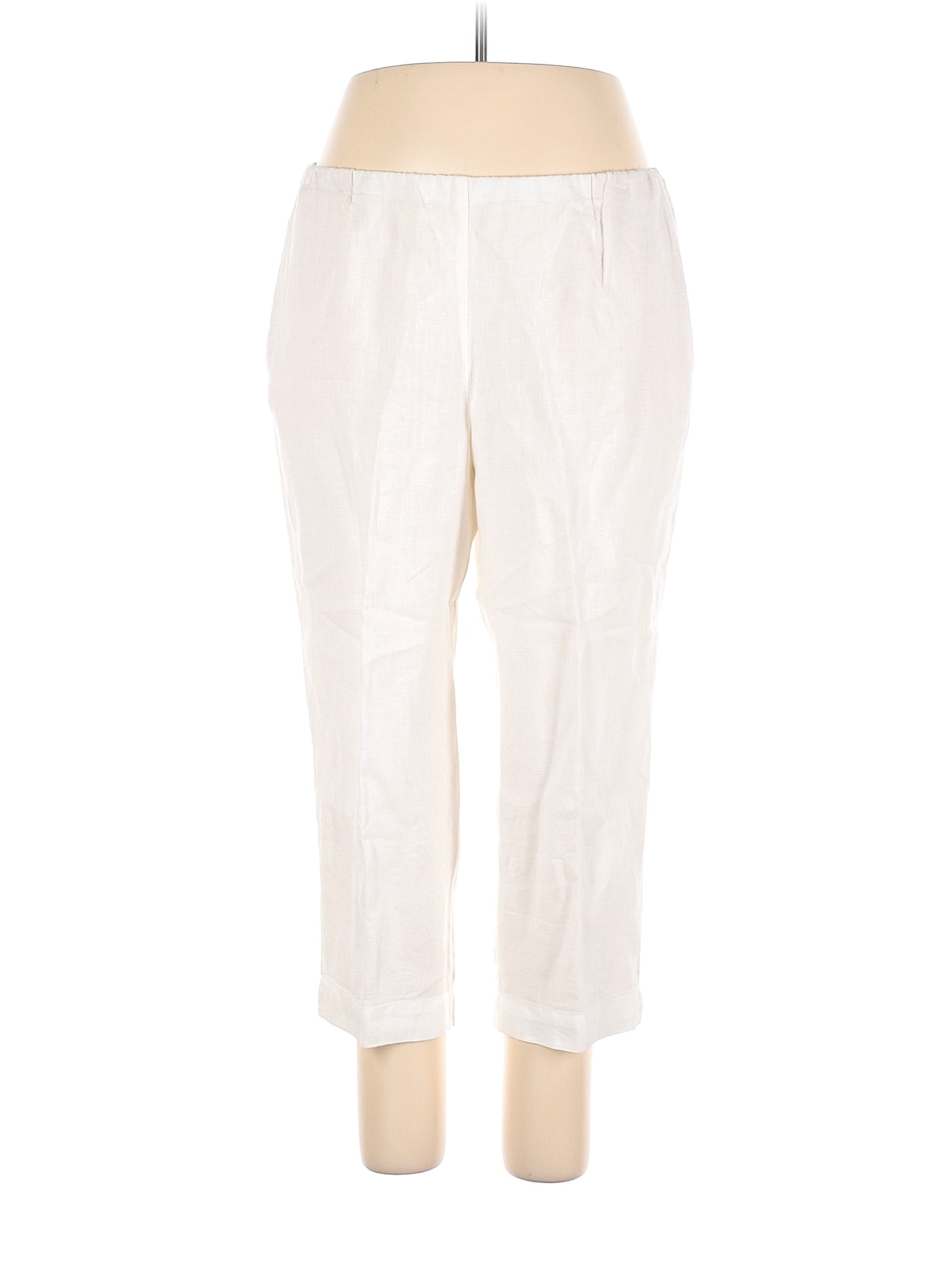 White linen pants 3/4 L main image 1