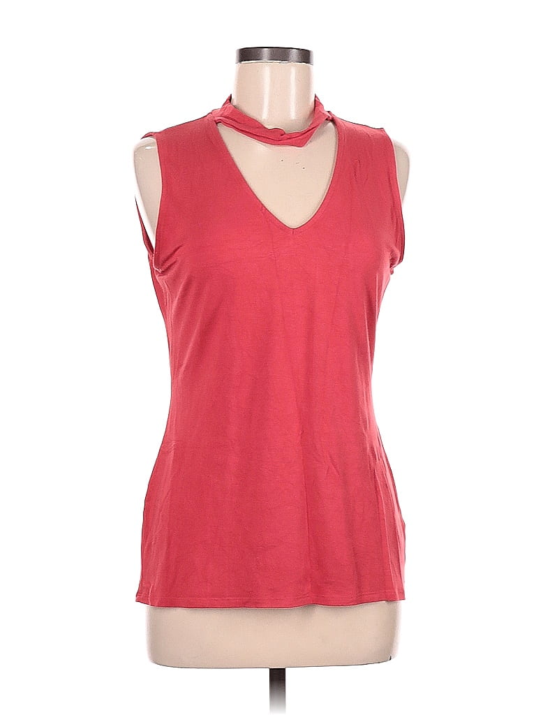 White House Black Market Solid Red Pink Sleeveless Top Size M 75 Off