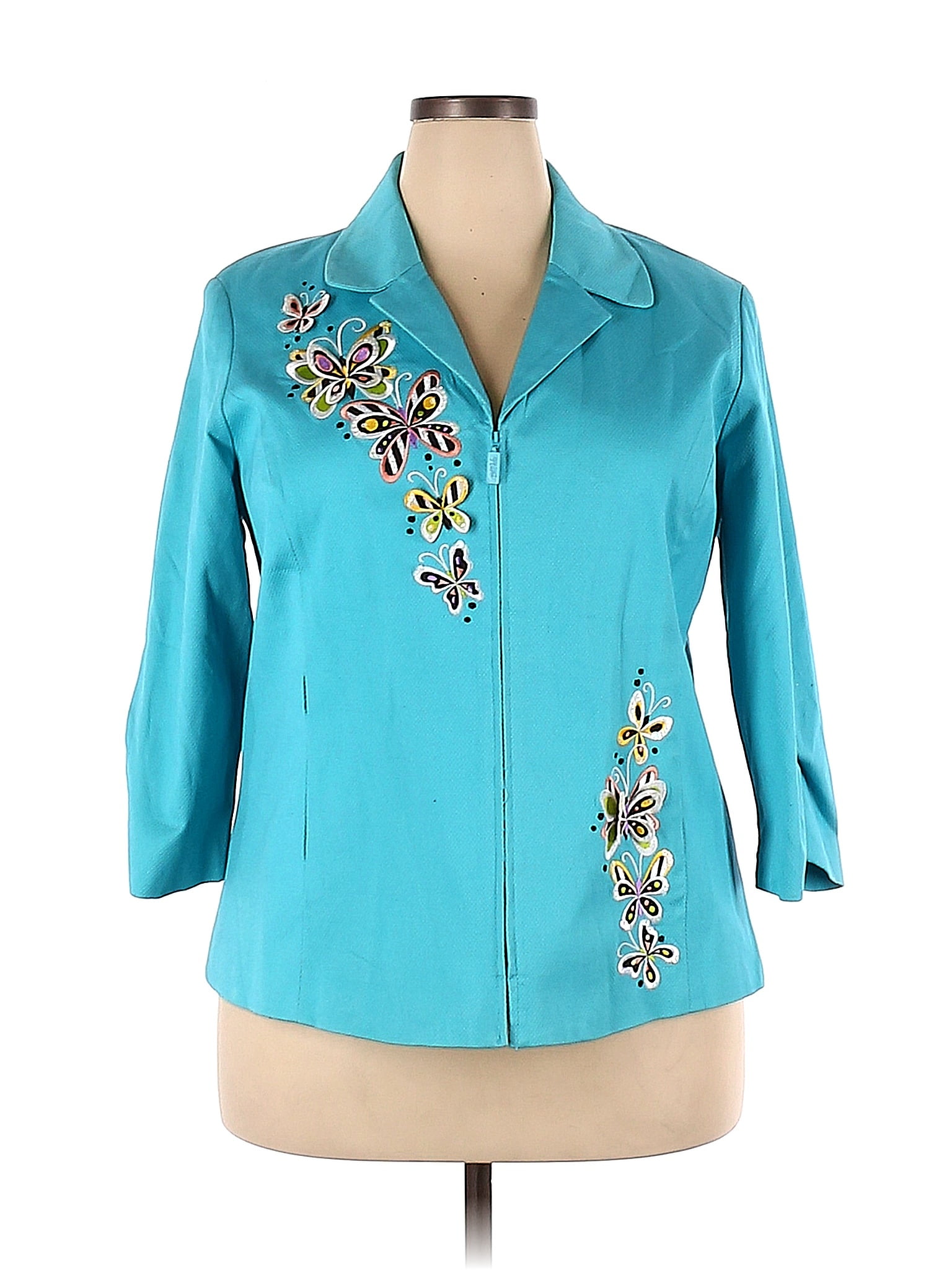 BOB MACKIE Size XL Black Silver Cotton Embellishment Jacket
