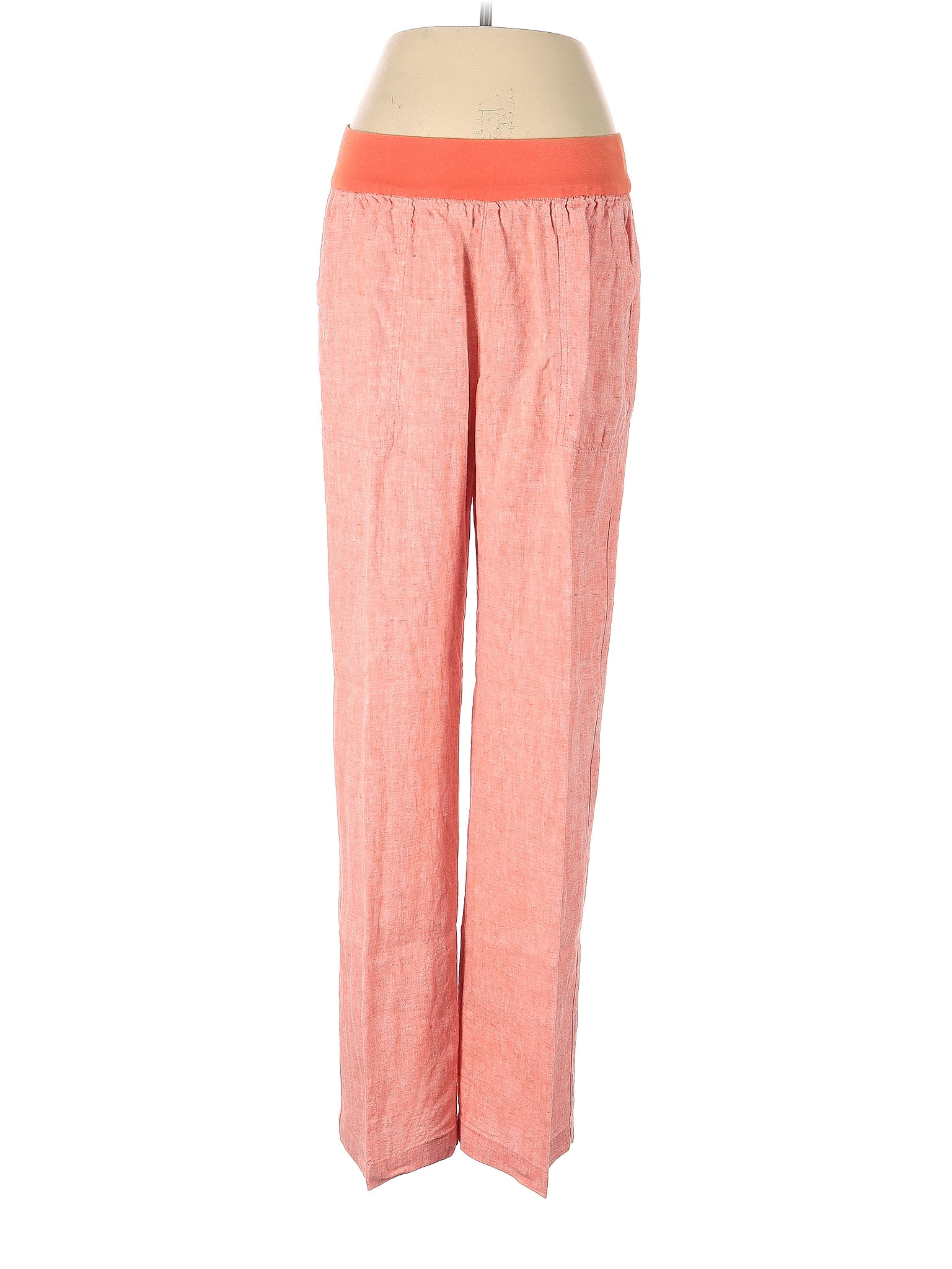 Lands' End 100 Linen Pink Orange Linen Pants Size 8 71 off ThredUp