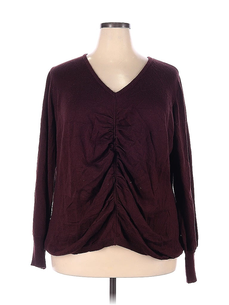 Lane Bryant 100% Acrylic Burgundy Pullover Sweater Size 26 (Plus) - photo 1