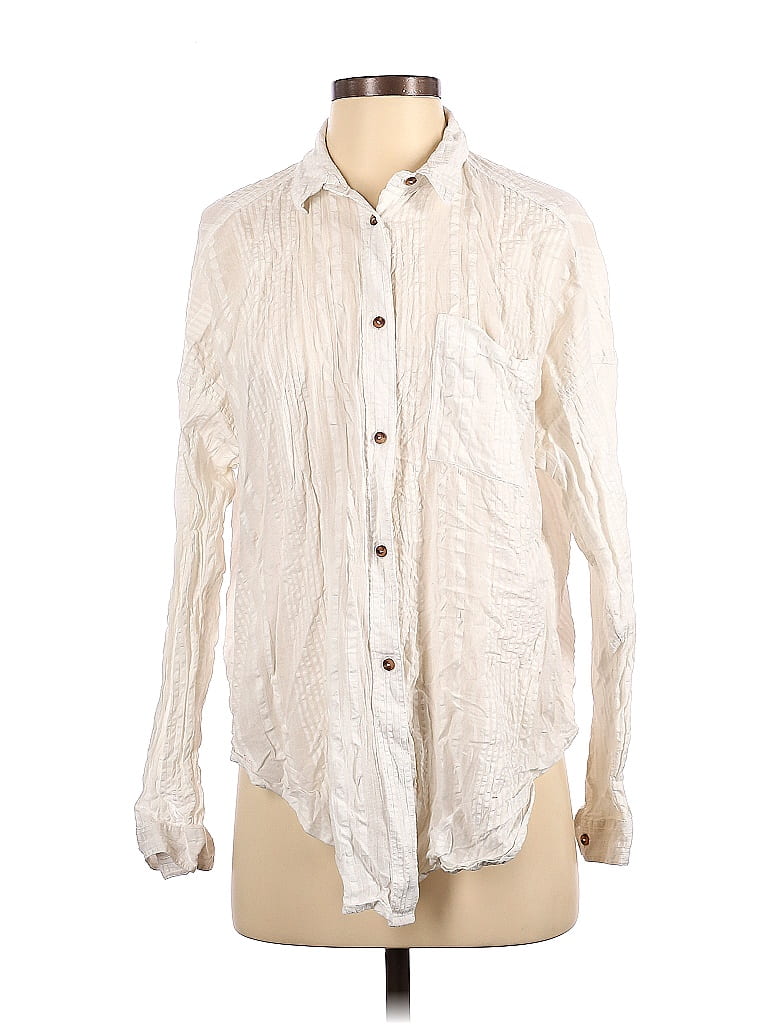 RVCA Ivory Long Sleeve Button-Down Shirt Size S - photo 1