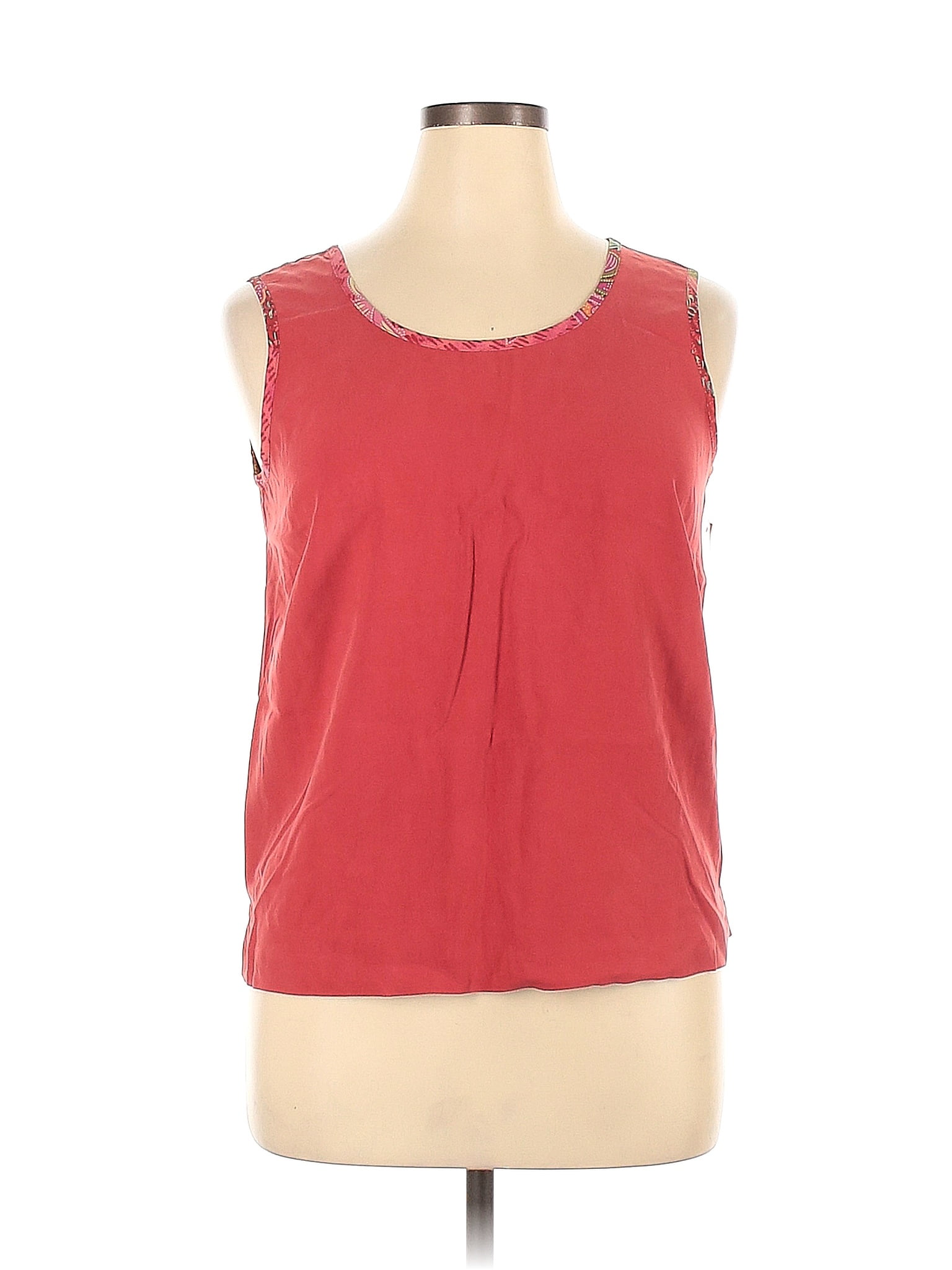 NWT Nancy Bolen City Girl Women Red Sleeveless Silk Top 14