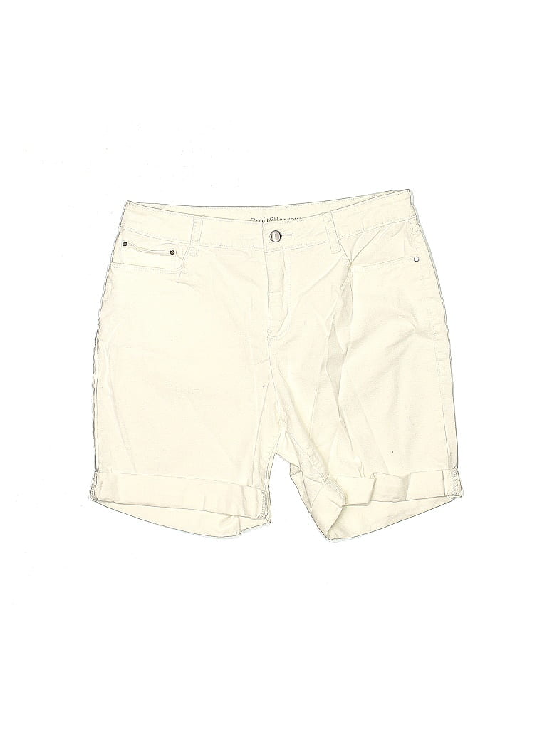 Croft & Barrow Solid Ivory Denim Shorts Size 12 - photo 1