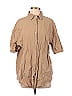 Unbranded Tan Short Sleeve Blouse Size L - photo 1